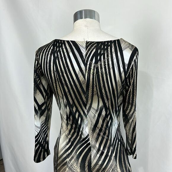 Frank Lyman Black Print with Zip Front Dress - Picture 6 of 8
